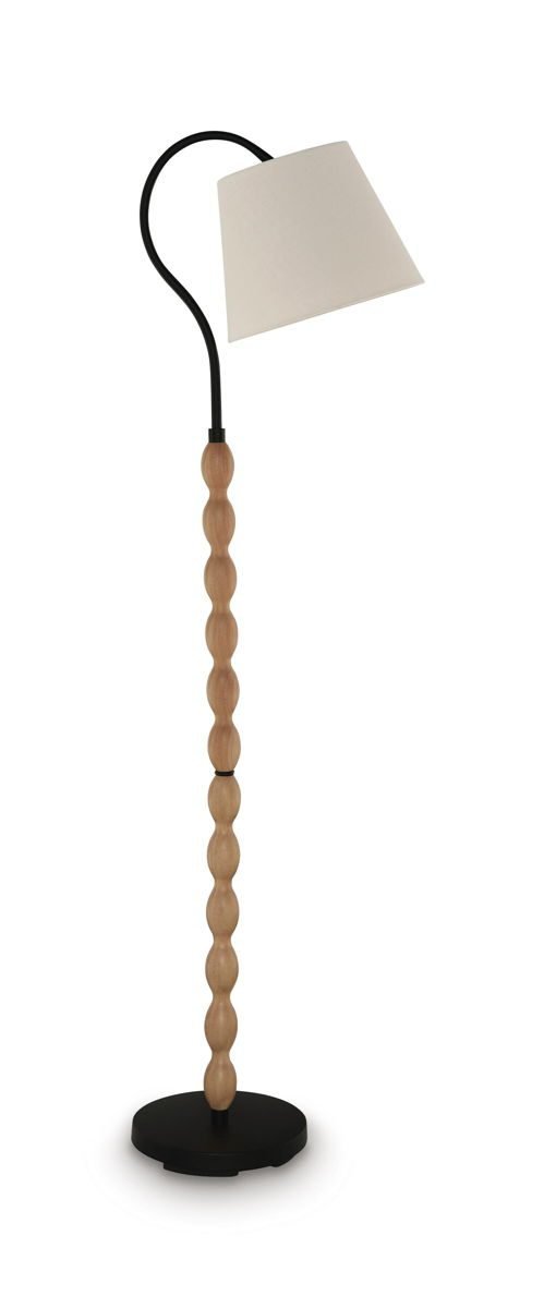 Corinwell - Wood Floor Lamp - Brown / Black - Image 4
