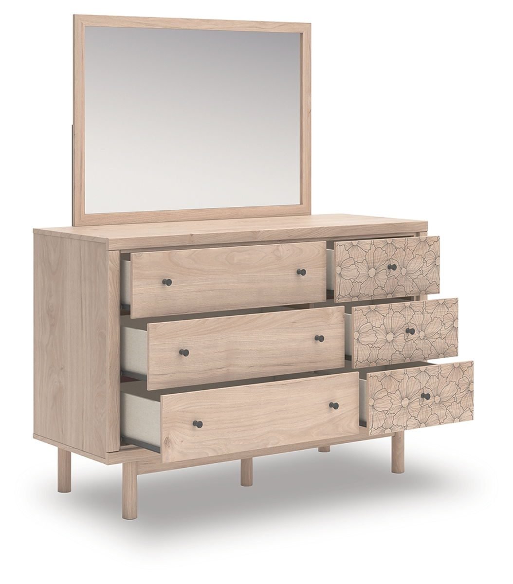 Arloster - 4 Pc. - Full Panel Storage Bed, Dresser, Mirror And Nightstand - Tan - Image 3